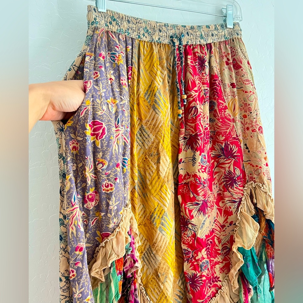 Young Threads Boho Ruffled Viscose Patchwork Asym… - image 6